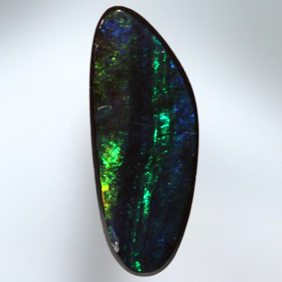 SOLID BOULDER OPAL Banded pattern, sparkles of forest green